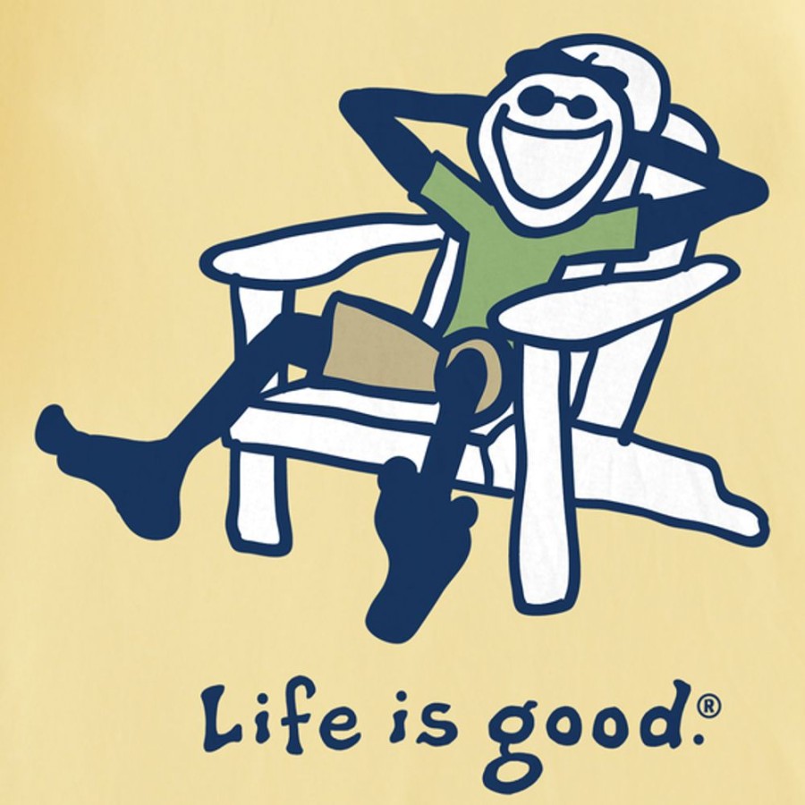 Men Life is Good Graphic Tees | Men'S Adirondack Jake Crusher Tee Sandy Yellow