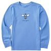 Kids Life is Good Graphic Tees | Kids Bumblebee Long Sleeve Crusher Tee Cornflower Blue