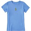 Home Life is Good Pickleball | Women'S Quirky Pickle Person Short Sleeve Tee Cornflower Blue