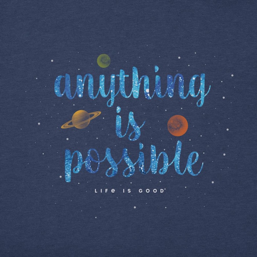 Kids Life is Good Graphic Tees | Kids Anything Is Possible Crusher Tee Darkest Blue