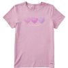 Women Life is Good Graphic Tees | Women'S Luminescent Hearts Crusher Tee Violet Purple