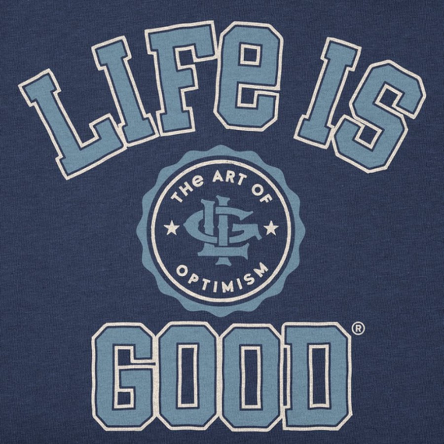 Women Life is Good Sweatshirts & Hoodies | Women'S Branded Athletic Seal Simply True Fleece Crew Darkest Blue