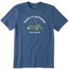 Men Life is Good Graphic Tees | Men'S Take It Outside Camping Crusher Tee Vintage Blue