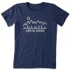 Women Life is Good Graphic Tees | Women'S Minimal Nature Landscape Crusher-Lite Tee Darkest Blue