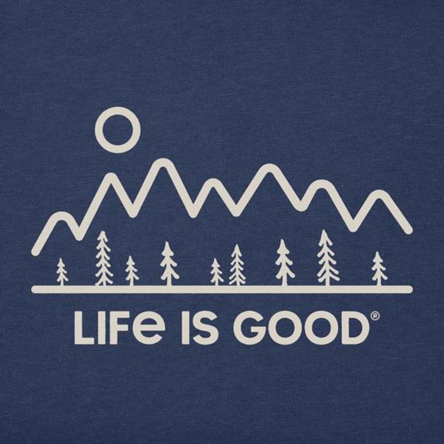 Women Life is Good Graphic Tees | Women'S Minimal Nature Landscape Crusher-Lite Tee Darkest Blue