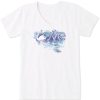 Women Life is Good Graphic Tees | Women'S Swan Love Crusher Vee Cloud White