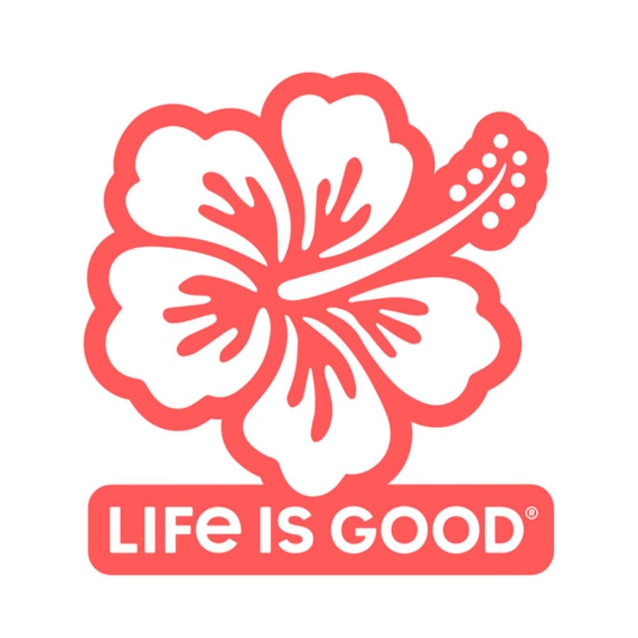 Home Life is Good Stickers & Magnets | Lig Hibiscus Die Cut Sticker Mango Orange