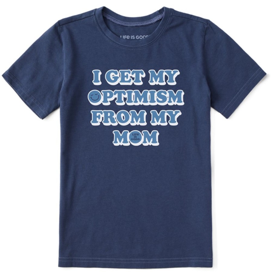 Kids Life is Good Graphic Tees | Kids Clean Optimism From My Mom Crusher Tee Darkest Blue