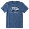 Men Life is Good Graphic Tees | Men'S Ski Goggle Landscape Crusher Tee Vintage Blue