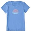 Women Life is Good Graphic Tees | Women'S Lig Sundala Crusher Vee Cornflower Blue