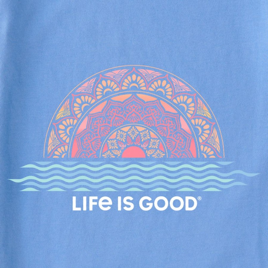 Women Life is Good Graphic Tees | Women'S Lig Sundala Crusher Vee Cornflower Blue