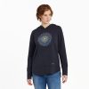 Women Life is Good Sweatshirts & Hoodies | Women'S Heart Rays Crusher-Flex Hoodie Tunic Inkwell Blue