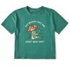 Women Life is Good Boxy Tees | Women'S Shady Frog Can'T Sing Guitar Boxy Crusher Tee Spruce Green