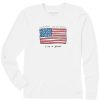 Women Life is Good Graphic Tees | Women'S Life Is Good America Long Sleeve Crusher Tee Cloud White