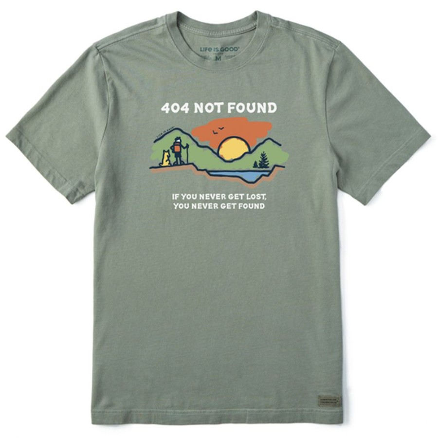 Men Life is Good Graphic Tees | Men'S 404 Not Found Jake & Rocket Hike Short Sleeve Tee Moss Green