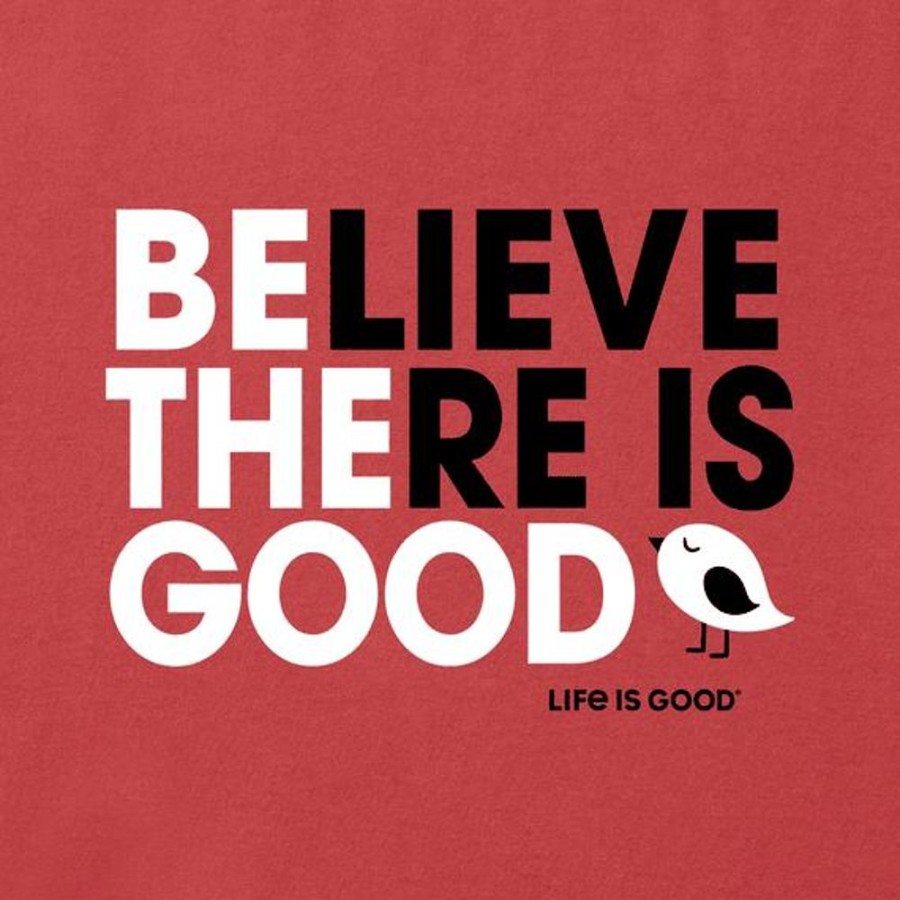 Women Life is Good Graphic Tees | Women'S Be The Good Bird Crusher Vee Faded Red