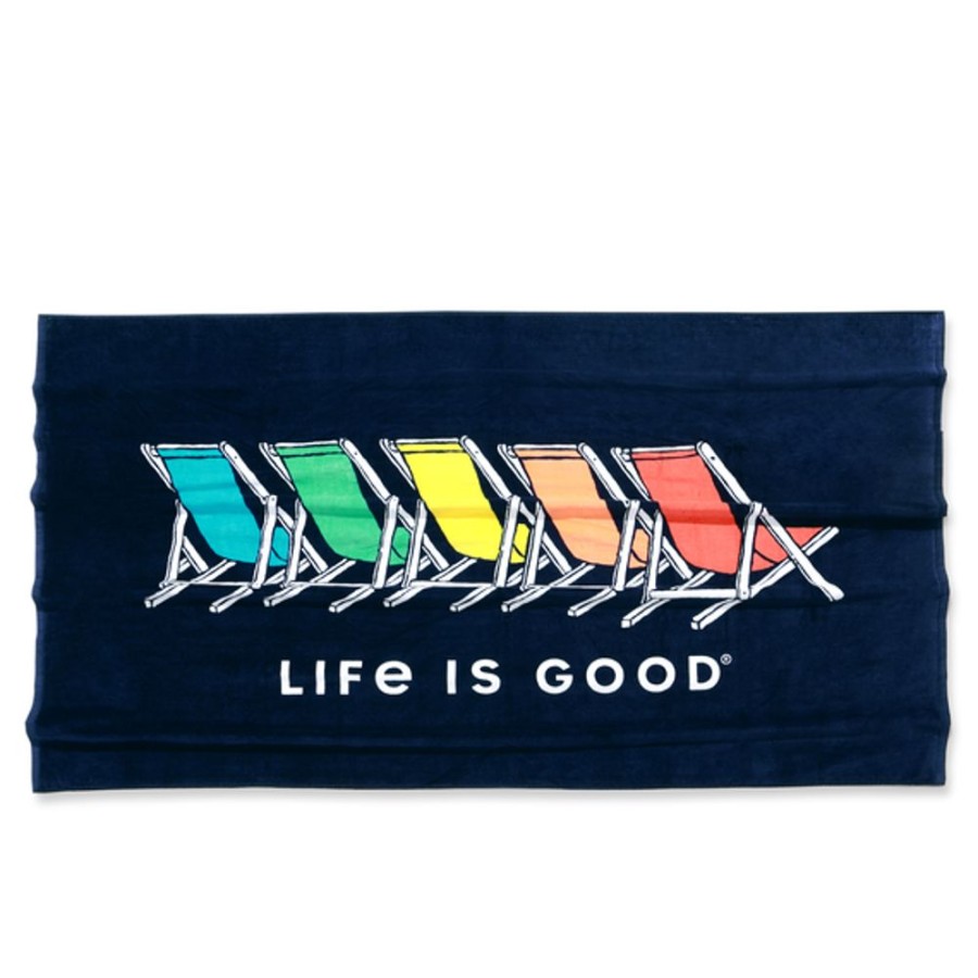 Home Life is Good Beach Gear | Berkshire Spectrum Beach Chairs Beach Towel Darkest Blue