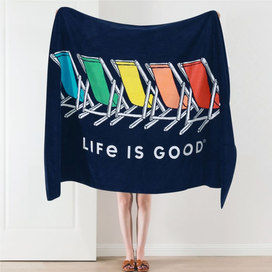 Home Life is Good Beach Gear | Berkshire Spectrum Beach Chairs Beach Towel Darkest Blue