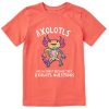 Kids Life is Good Graphic Tees | Kids Tie Dye Axolotl Questions Crusher Tee Mango Orange