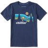 Kids Life is Good Graphic Tees | Kids Vintage Chillin' Winnie & P Hammock Crusher Tee Darkest Blue