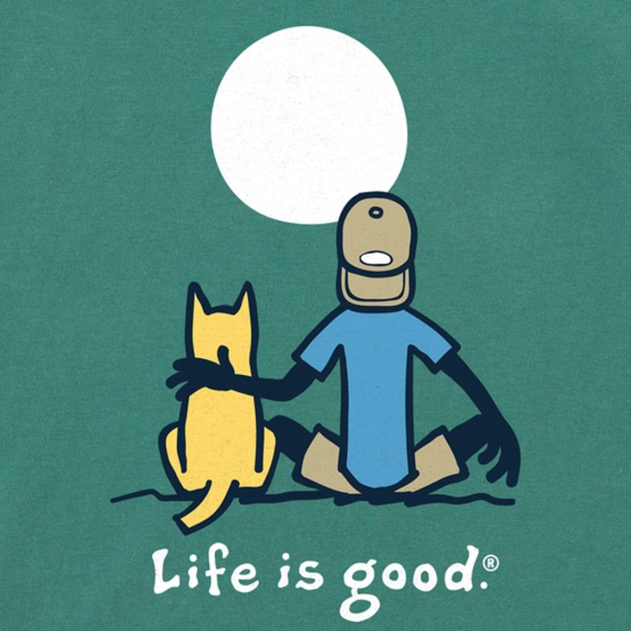 Men Life is Good Sweatshirts & Hoodies | Men'S Jake And Rocket Moon Simply True Fleece Hoodie Spruce Green