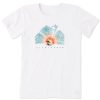 Women Life is Good Graphic Tees | Women'S Hibiscus Beach Watercolor Short Sleeve Tee Cloud White