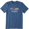 Men Life is Good Graphic Tees | Men'S Jake And Friends On The Water Short Sleeve Tee Vintage Blue