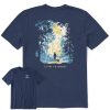 Men Life is Good Graphic Tees | Men'S Shadow Hiker W Sunbeams In The Woods Crusher Tee Darkest Blue