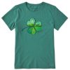 Women Life is Good Graphic Tees | Women'S Cloverfield Crusher Tee Spruce Green