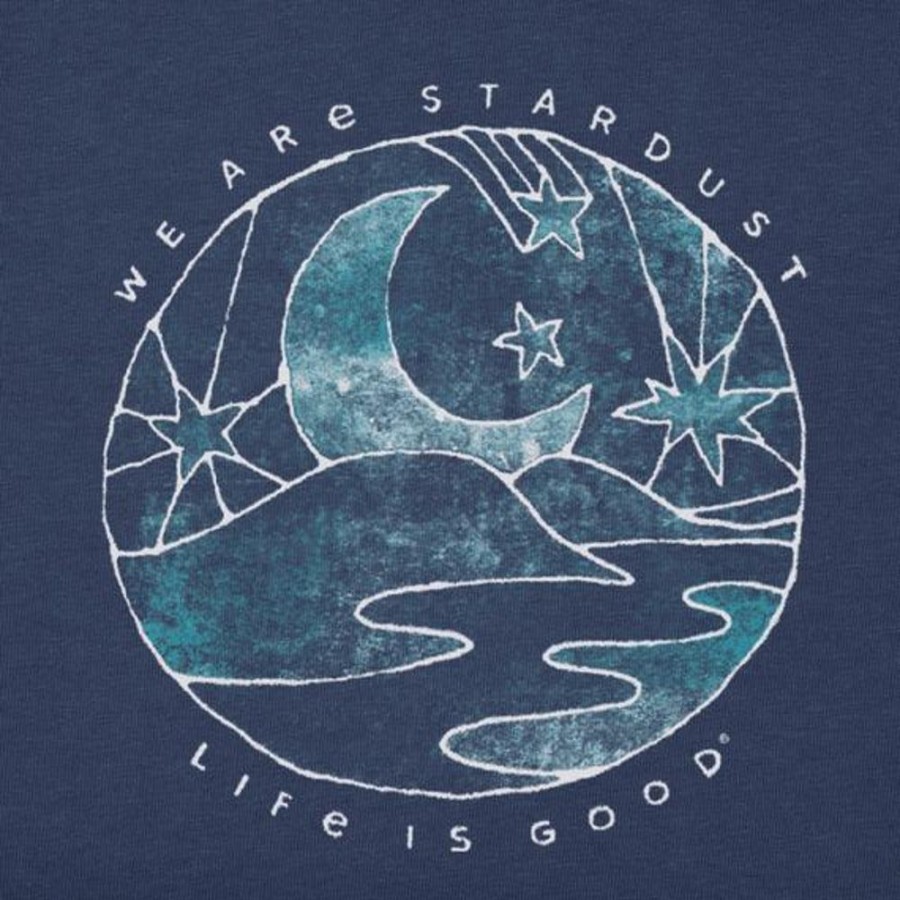 Women Life is Good Graphic Tees | Women'S We Are Stardust Crusher Vee Darkest Blue