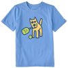 Kids Life is Good Graphic Tees | Kids Vintage Rocket Pickleball Crusher Tee Cornflower Blue