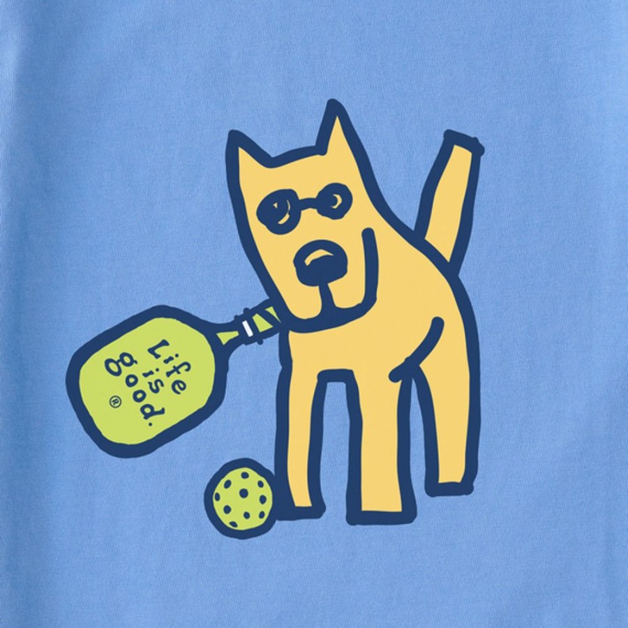 Kids Life is Good Graphic Tees | Kids Vintage Rocket Pickleball Crusher Tee Cornflower Blue