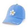 Kids Life is Good Hats | Kids Bold Heart Flower Kids Chill Cap Cornflower Blue