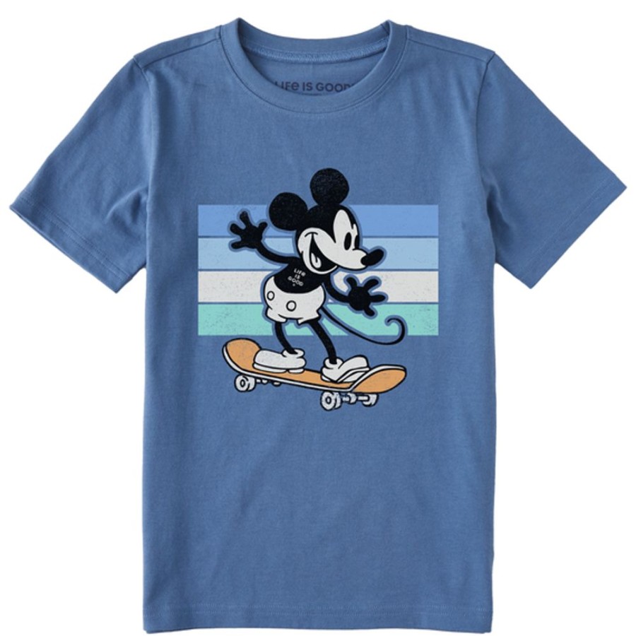 Kids Life is Good Graphic Tees | Kids Clean Willie Skateboard Crusher Tee Vintage Blue