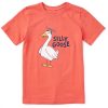 Kids Life is Good Graphic Tees | Kids Naive Silly Goose Crusher Tee Mango Orange