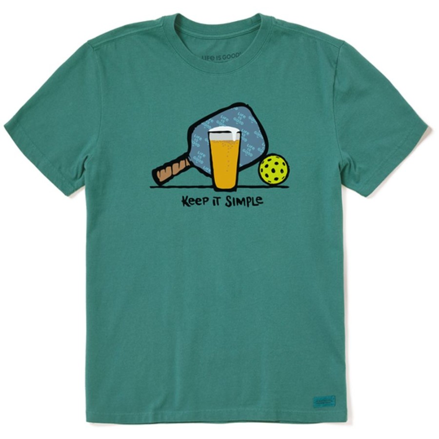 Home Life is Good Pickleball | Men'S Inkbrush Pickleball & Beer Crusher Tee Spruce Green