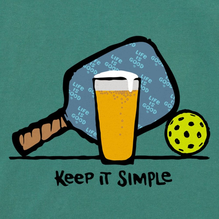 Home Life is Good Pickleball | Men'S Inkbrush Pickleball & Beer Crusher Tee Spruce Green