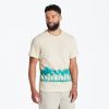 Men Life is Good Graphic Tees | Men'S Palm Sea Stripe Crusher-Lite Tee Putty White