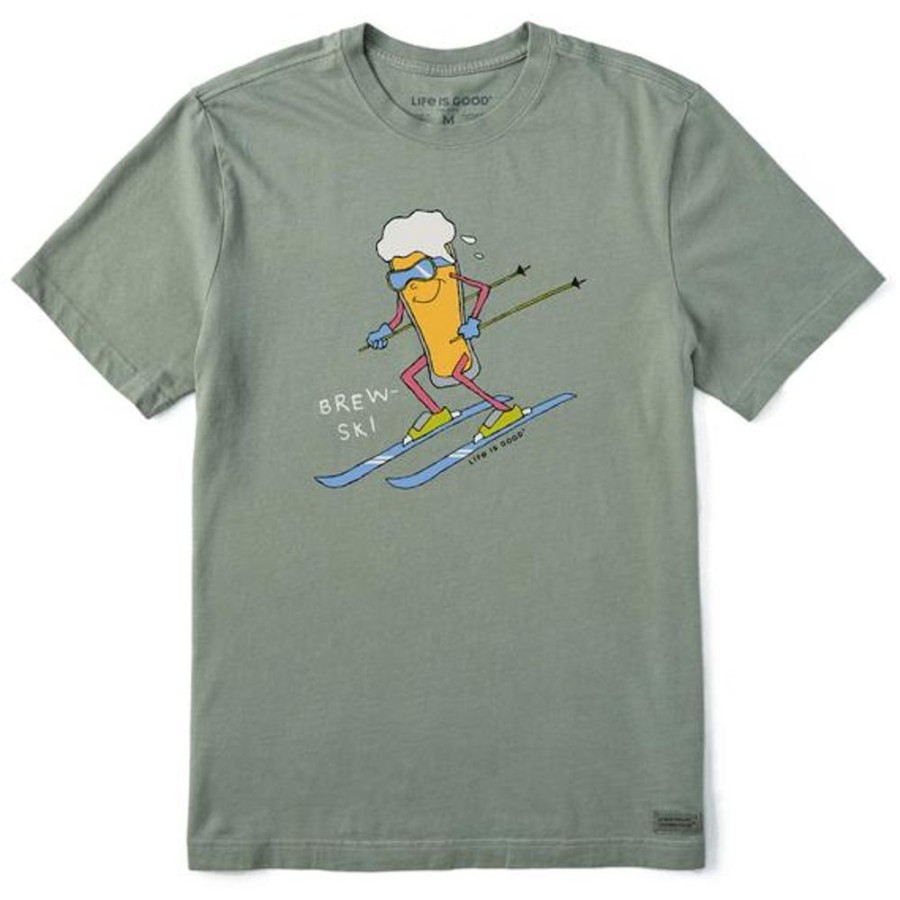 Men Life is Good Graphic Tees | Men'S Brewski Short Sleeve Tee Moss Green