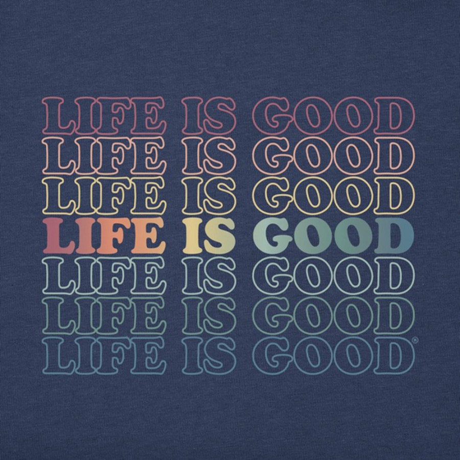 Kids Life is Good Sweatshirts & Hoodies | Kids Lig Stack Rainbow Simply True Fleece Crew Darkest Blue