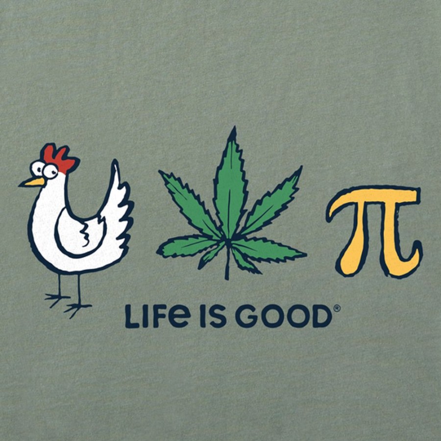 Men Life is Good Sweatshirts & Hoodies | Men'S Chicken Pot Pi Icons Simply True Fleece Crew Moss Green