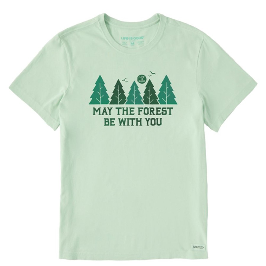 Men Life is Good Graphic Tees | Men'S May The Forest Be With You Crusher Tee Sage Green