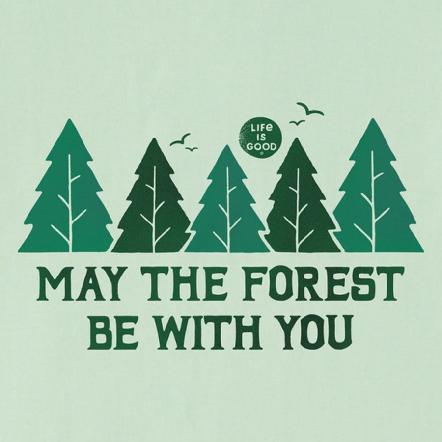 Men Life is Good Graphic Tees | Men'S May The Forest Be With You Crusher Tee Sage Green