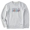 Women Life is Good Sweatshirts & Hoodies | Women'S Tie Dye Grateful Dog Simply True Fleece Crew Light Heather Gray