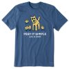 Men Life is Good Graphic Tees | Men'S Peep It Simple Crusher Tee Vintage Blue