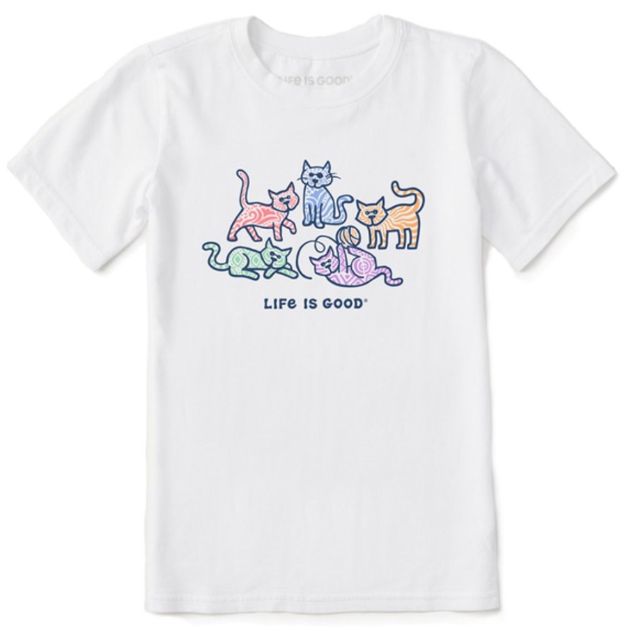 Kids Life is Good Graphic Tees | Kids Vintage Al'S W Patterns Crusher Tee Cloud White