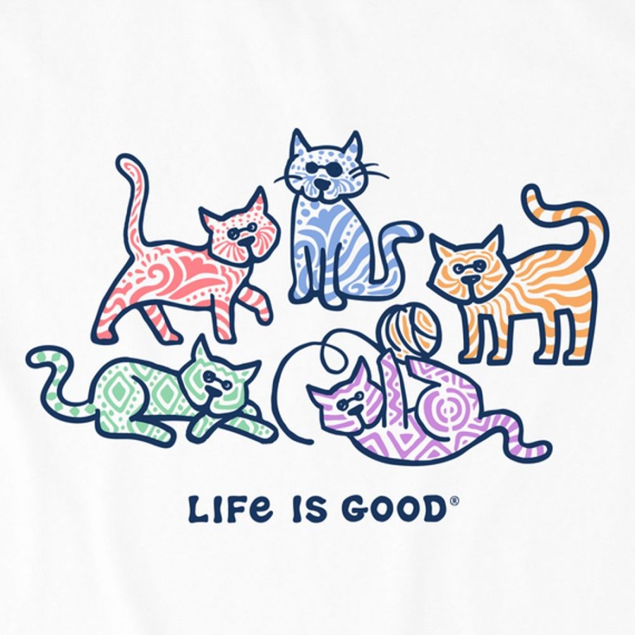 Kids Life is Good Graphic Tees | Kids Vintage Al'S W Patterns Crusher Tee Cloud White