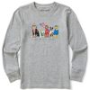 Kids Life is Good Graphic Tees | Kids Dog Days Of Summer Baseball Long Sleeve Crusher Tee Heather Gray