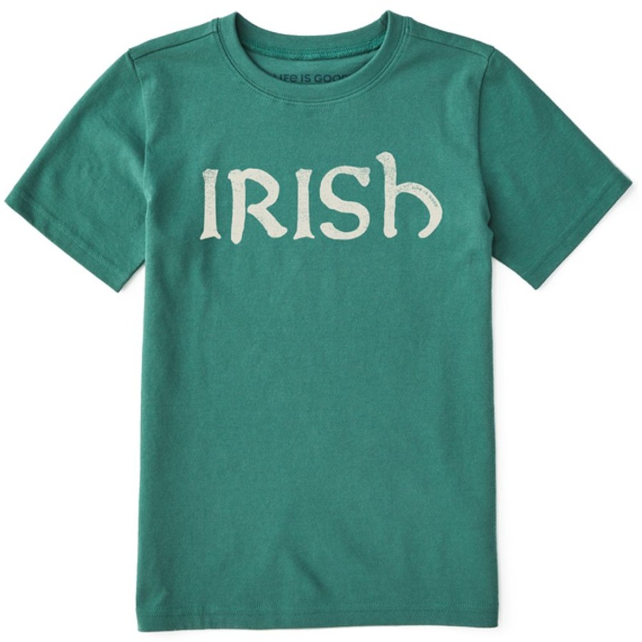 Kids Life is Good Graphic Tees | Kids Irish Crusher Tee Spruce Green