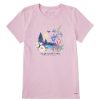 Women Life is Good Graphic Tees | Women'S Lakescape Crush On Nature Short Sleeve Tee Seashell Pink